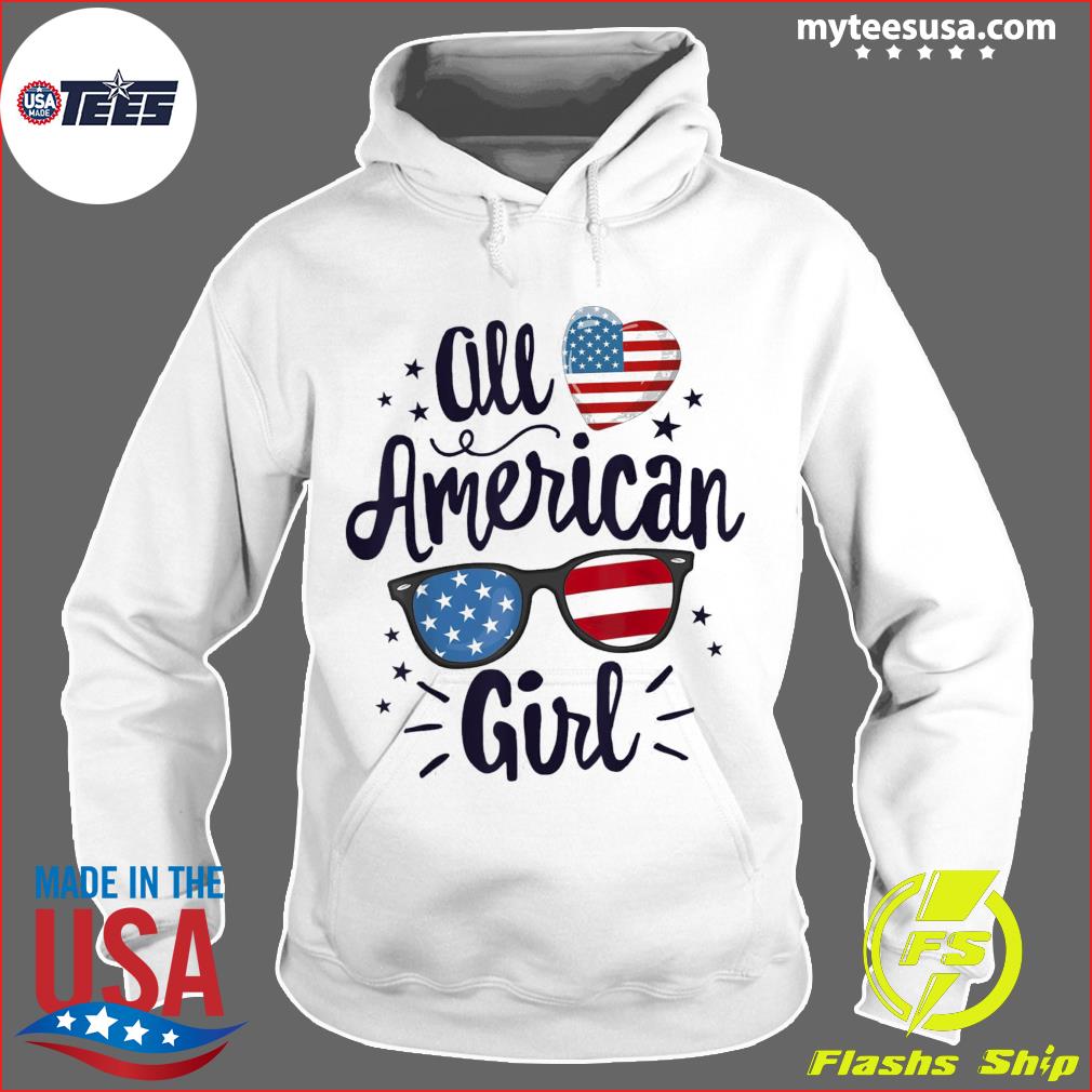 Cool All American Girl Women American Flag 4th Of July Patriotic T Shirts 