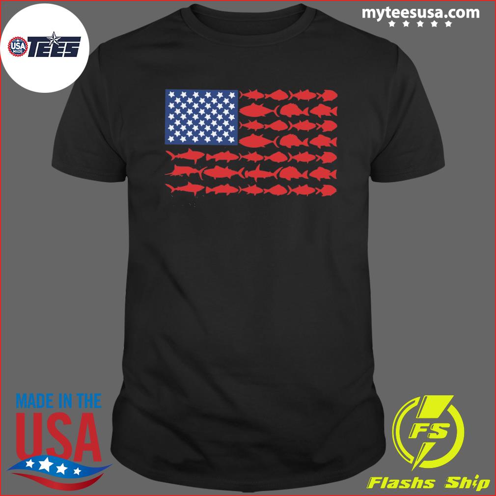 Fishing Flag Shirt for the 4th of July - Fishing Flag Tshirt for Fathers  Day Gift - July 4th Shirt, hoodie, sweater and long sleeve