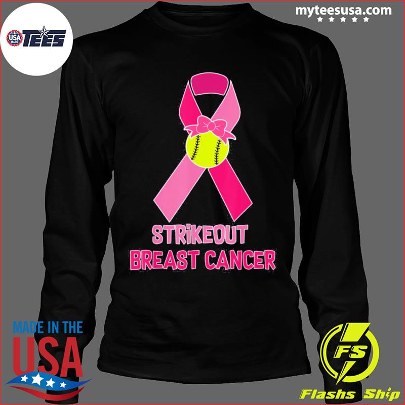 Baseball Strike Out Cancer Pink Ribbon Softball Shirt, hoodie