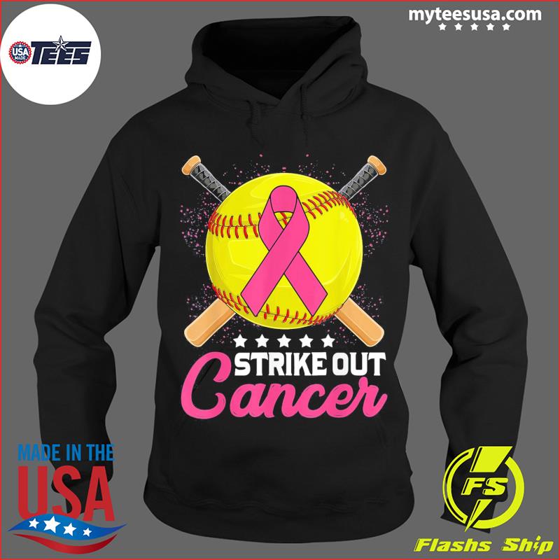 Baseball Strike Out Cancer Pink Ribbon Softball Shirt, hoodie