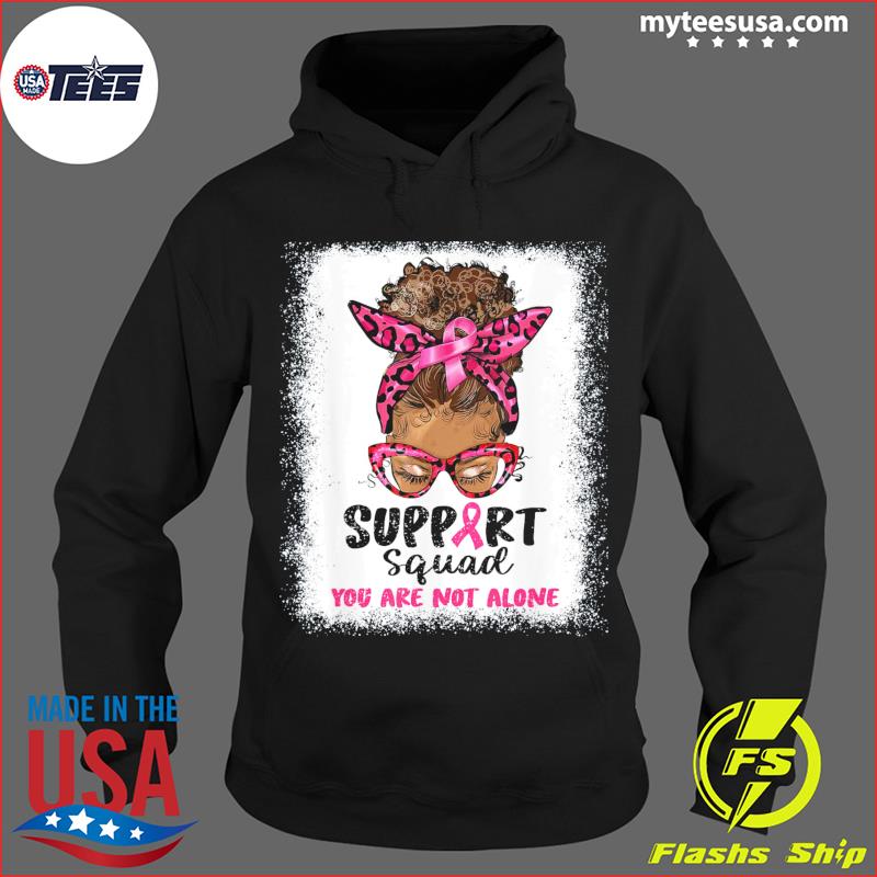 Support Squad Afro African Hair Pink Breast Cancer Awareness T-Shirt Hoodie