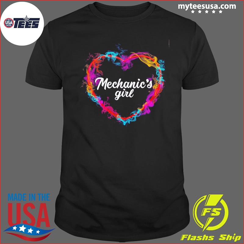Official Mechanic's Girl Colorful Heart Shirt