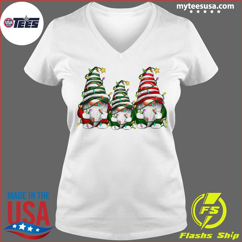 Three Gnomes Light Christmas s Ladies V-neck