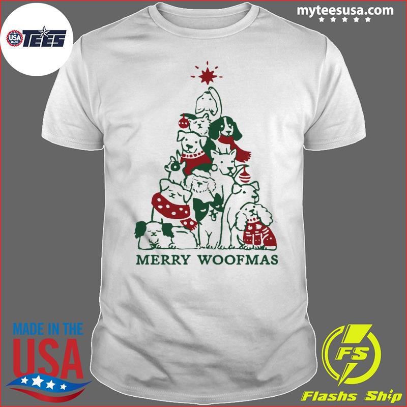 Dogs Tree Merry Woofmas Merry Christmas Shirt
