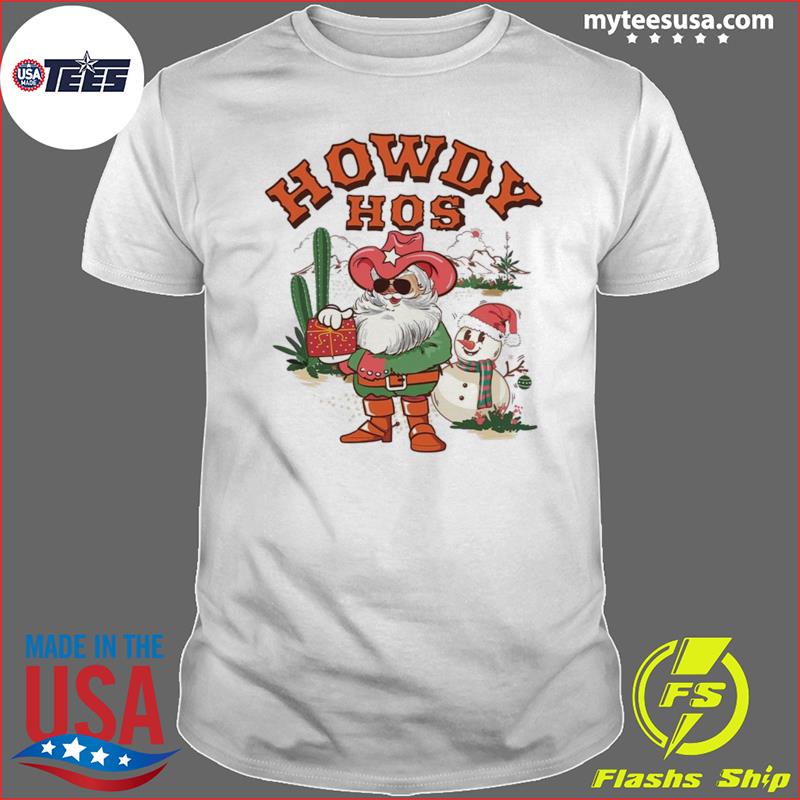 Howdy Hos Christmas Shirt, Santa Cowboy Shirt, Retro Santa Shirt