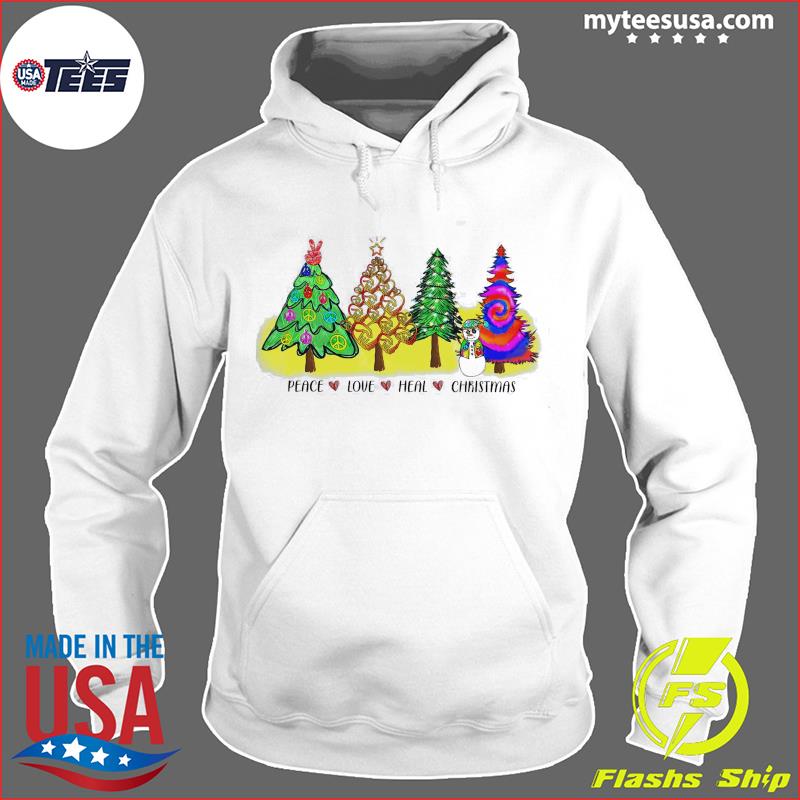 Peace Love Heal Christmas Tree Shirt Hoodie