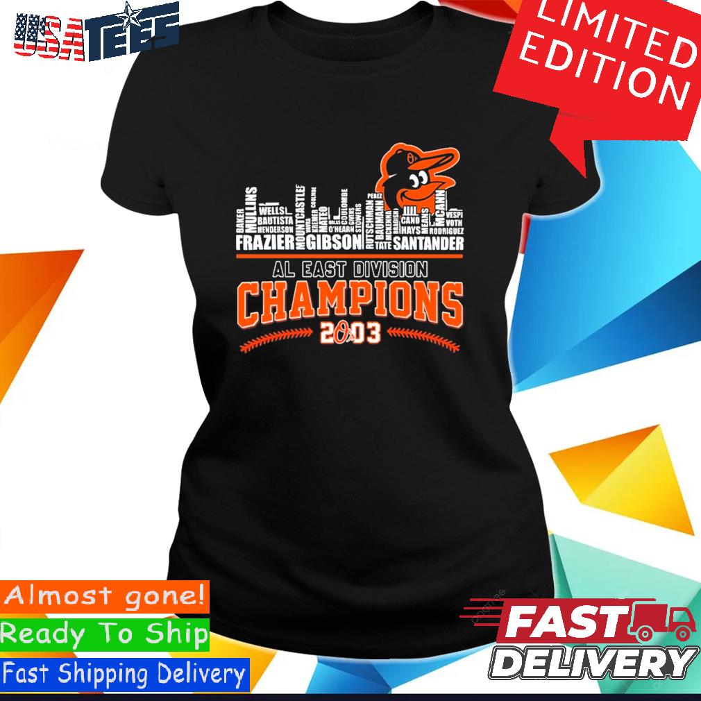 2023 Al East Division Champions Baltimore Orioles Skyline Players Name Shirt  - Limotees