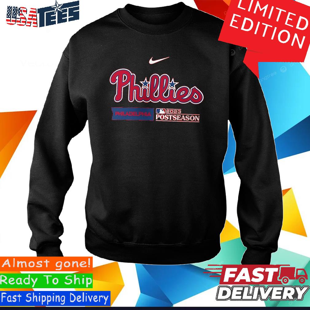 Philadelphia Phillies 2023 MLB Postseason Flux Men's Nike Dri-FIT MLB  3/4-Sleeve Pullover Hoodie.
