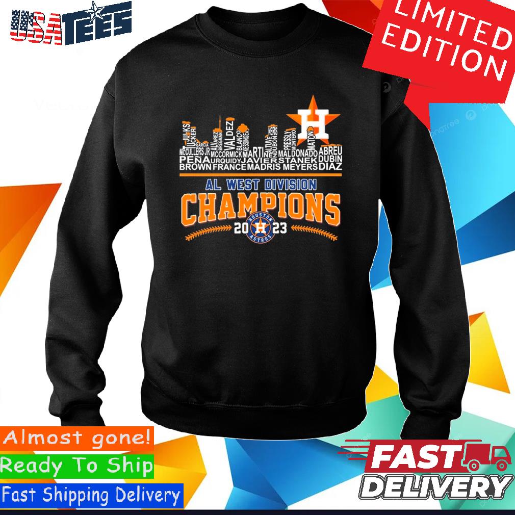 Houston Astros Al West Division Champions 2023 Skyline Players Name Shirt,  hoodie, sweater, long sleeve and tank top