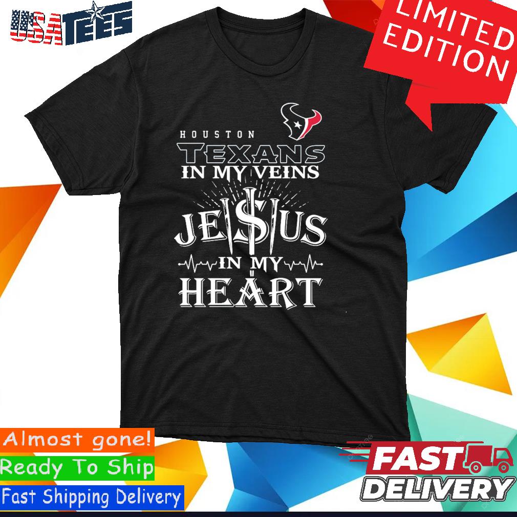Houston Astros Logo 2023 In My Veins Jesus In My Heart Shirt