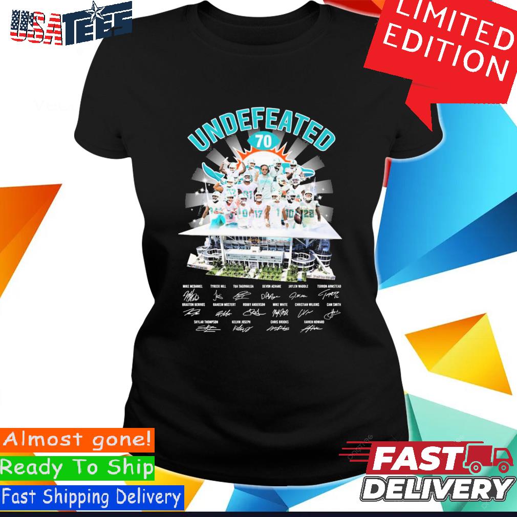 Miami Dolphins Football Team Undefeated 70 Points Signatures Shirt