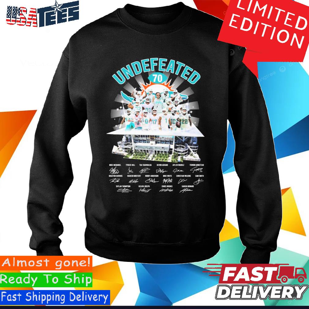 Miami Dolphins Football Team Undefeated 70 Points Signatures Shirt