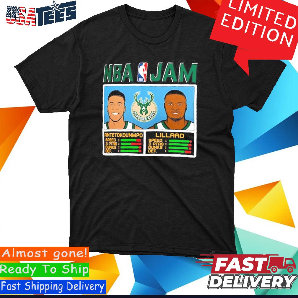 NBA Jam Bucks Antetokounmpo and Lillard shirt, hoodie, sweater, longsleeve  and V-neck T-shirt