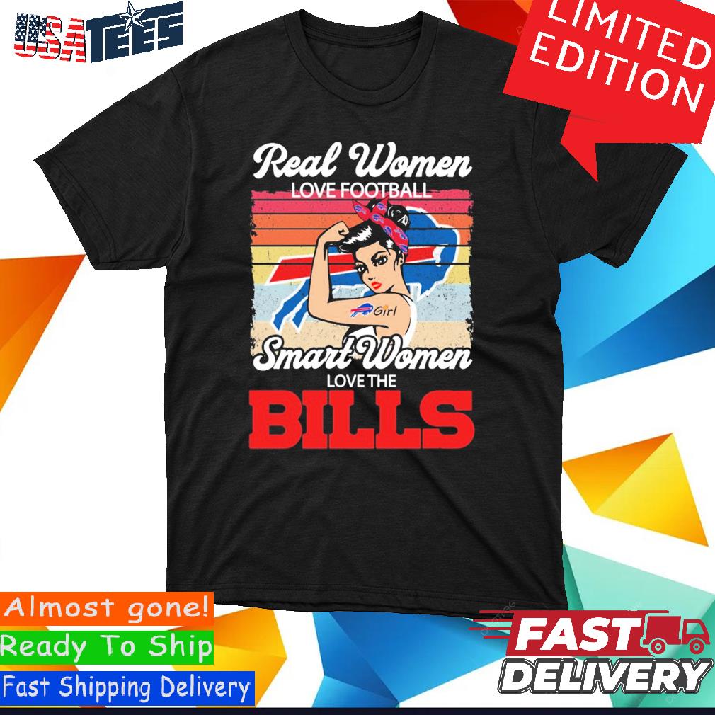 Real Women Love Football Smart Women Love The Buffalo Bills Signatures  Unisex T-Shirt - REVER LAVIE