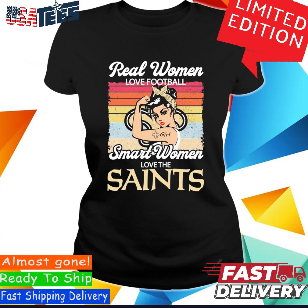 Official real Women love football smart Women love the New Orleans Saints  heart diamond shirt - Limotees