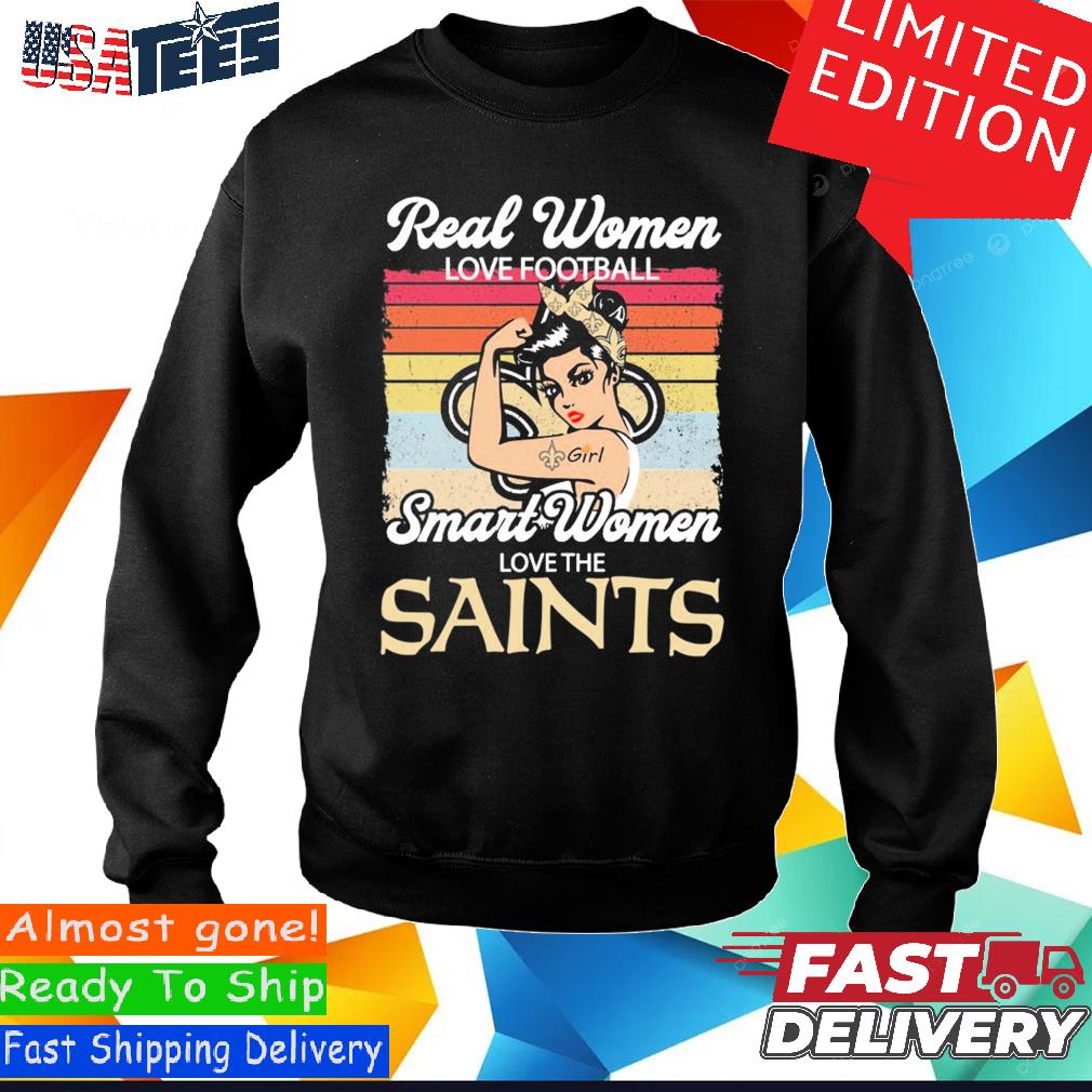 Official real Women love football smart Women love the New Orleans Saints  heart diamond shirt - Limotees