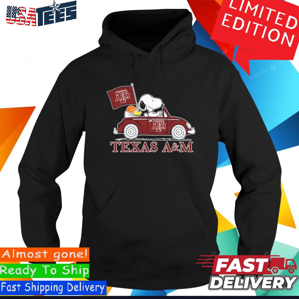 Snoopy and Woodstock driving car Texas A&M shirt - Limotees