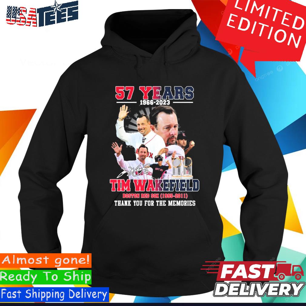 57 years 1966 2023 Tim Wakefield thank you for the memories signature  shirt, hoodie, sweater, long sleeve and tank top