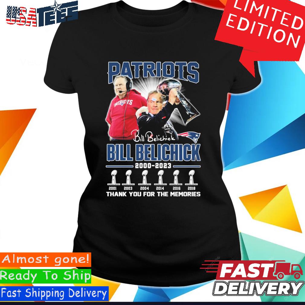 Bill Belichick New England Patriots 2000-2023 Thank You For The Memories  Signature Shirt, hoodie, sweater and long sleeve