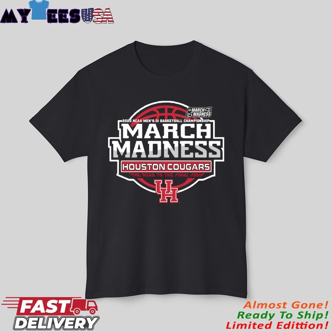 Houston Cougars March Madness 2025 NCAA DI Men's Basketball Championship T-Shirt Houston Cougars March Madness 2025 NCAA DI Men's Basketball Championship T-Shirt