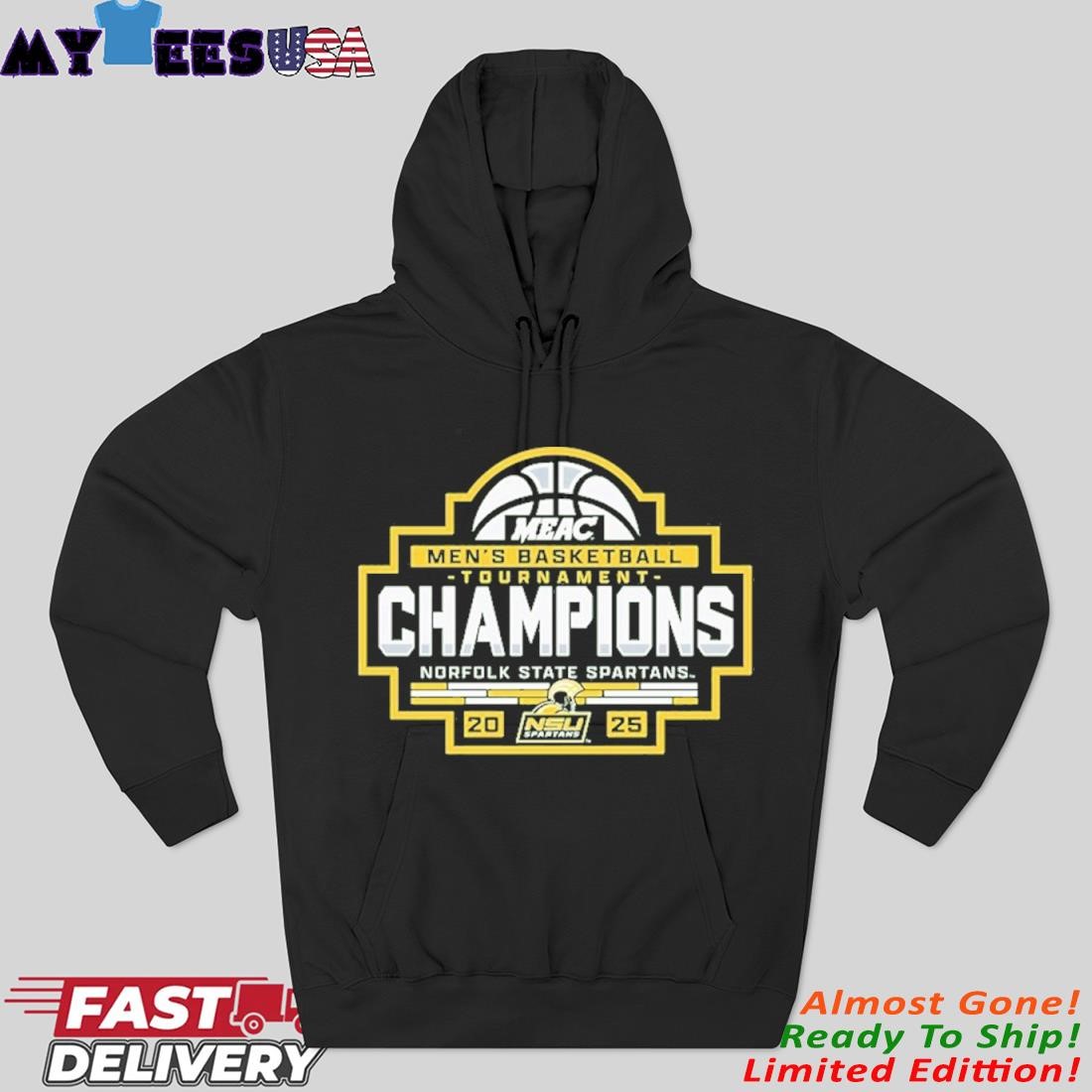 Norfolk State Spartans MEAC Men's Basketball Conference Tournament Champions 2025 Hoodie