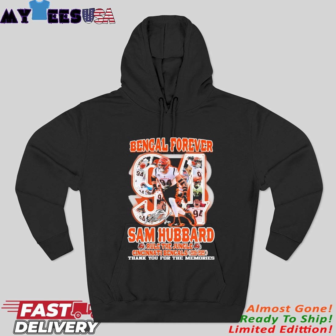 Official Bengal Forever Sam Hubbard Cincinnati Bengals Thank You For The Memories Signature Hoodie