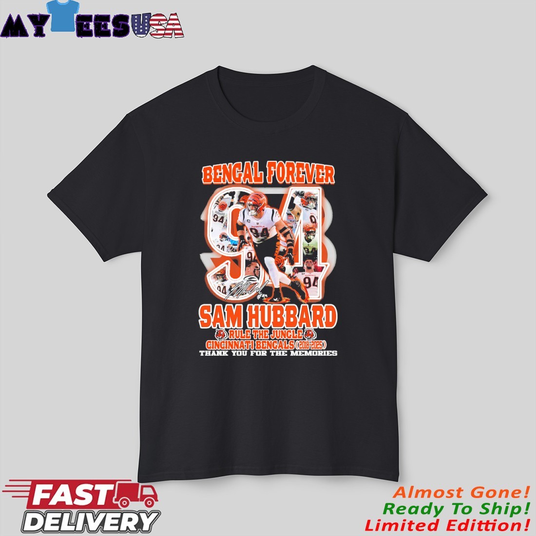 Official Bengal Forever Sam Hubbard Cincinnati Bengals Thank You For The Memories Signature Shirt