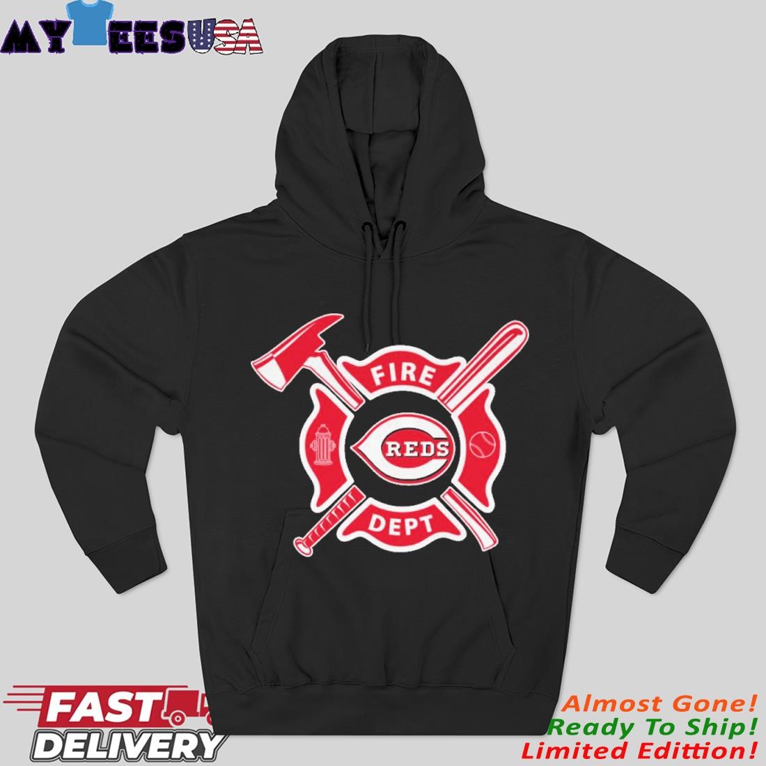 Official Fire Dept X Cincinnati Reds Hoodie