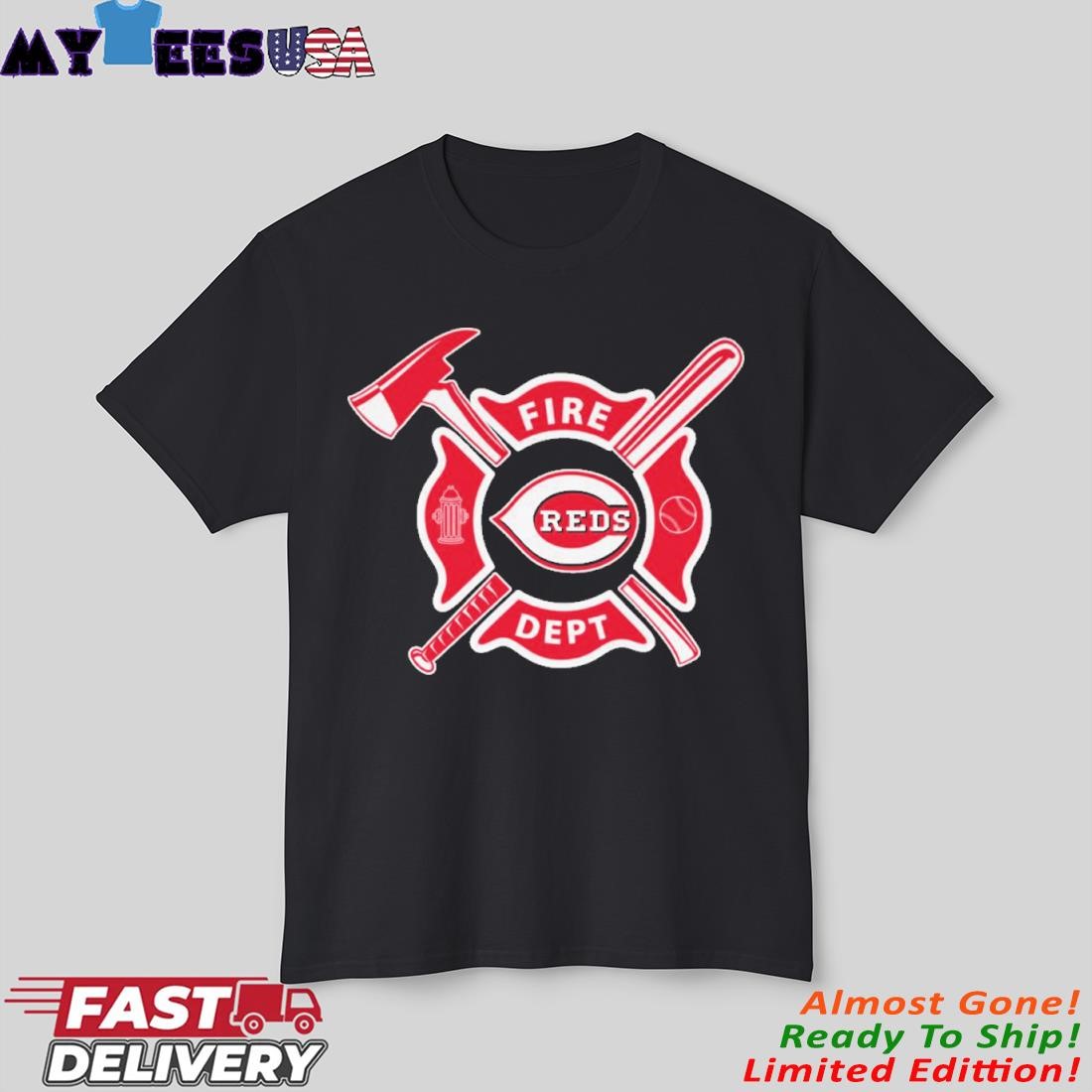 Official Fire Dept X Cincinnati Reds Shirt