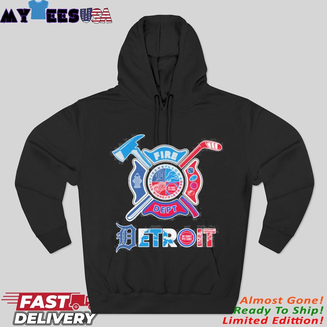 Official Fire Dept X Detroit Sports Teams Hoodie