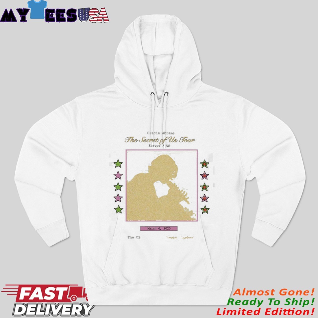 Official Gracie Abrams The Secret Of Us Tour Europe UK In London England On March 6th 2025 Hoodie
