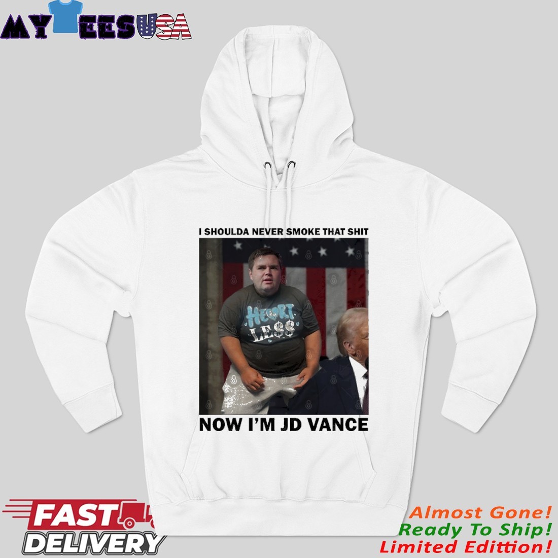 Official I Shoulda Never Smoke That Shit Now I’m JD Vance Meme Hoodie