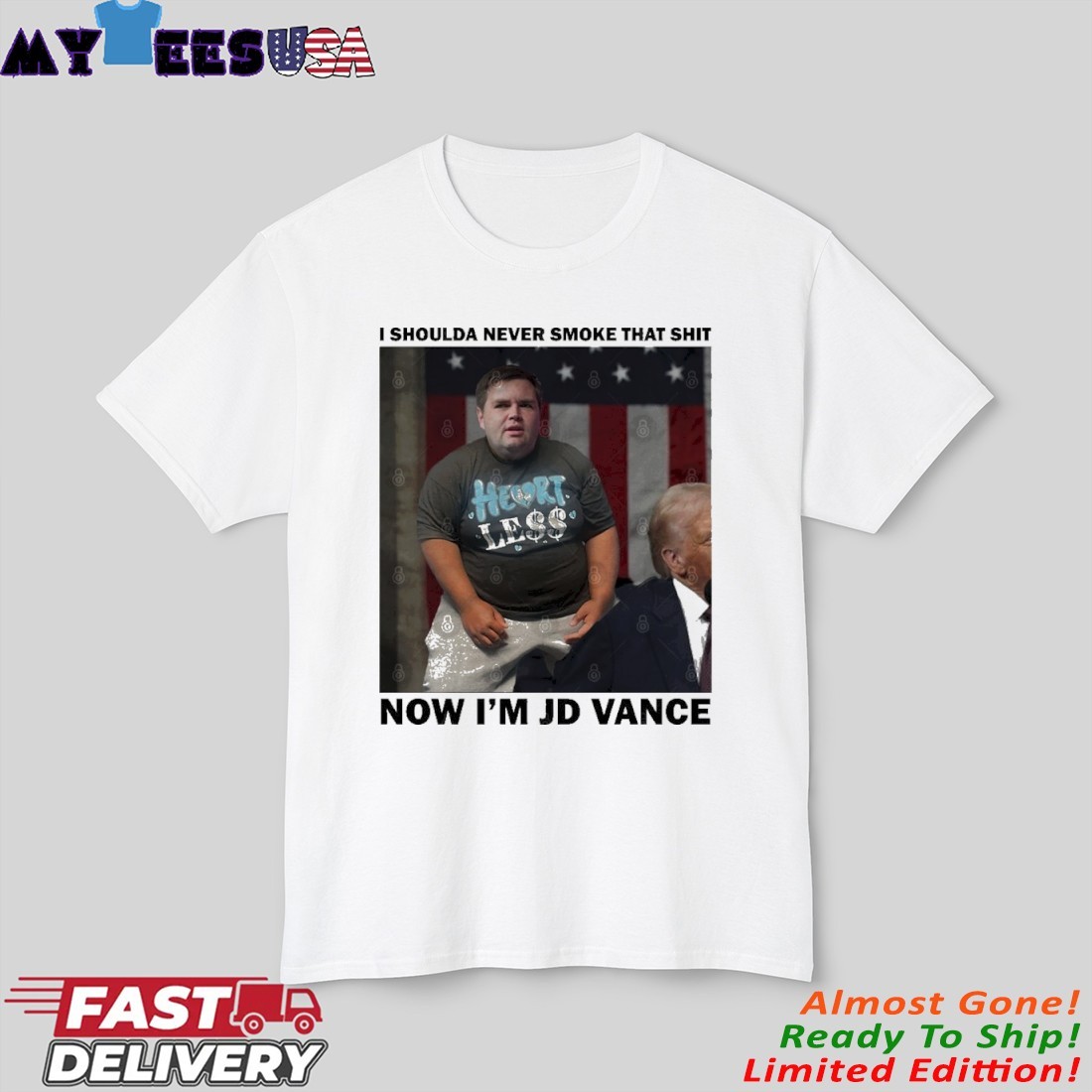 Official I Shoulda Never Smoke That Shit Now I’m JD Vance Meme T-Shirt