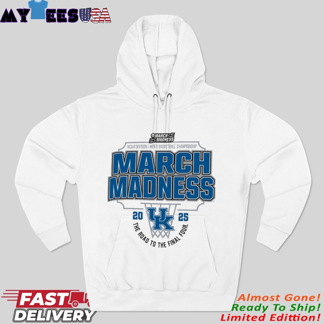 Official Kentucky Wildcats Men's Basketball March Madness The Road to The Final Four 2025 Hoodie
