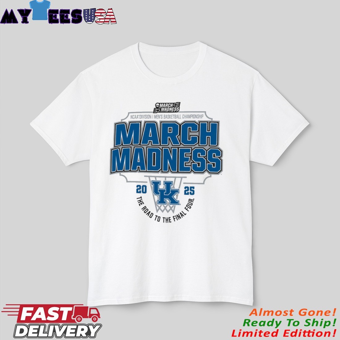Official Kentucky Wildcats Men's Basketball March Madness The Road to The Final Four 2025 Shirt