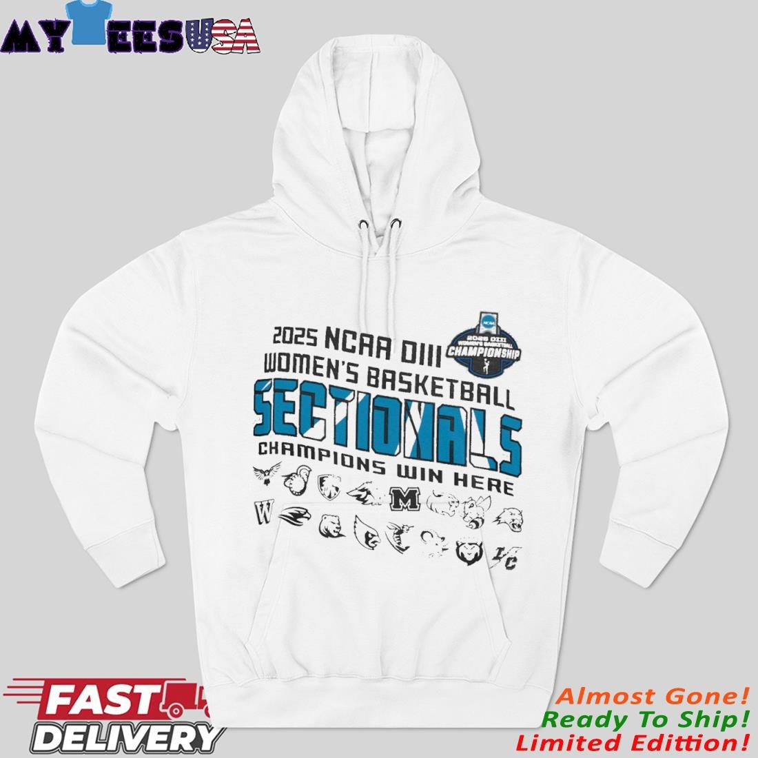 Official NCAA DIII Women's Basketball Sectionals 2025 Hoodie