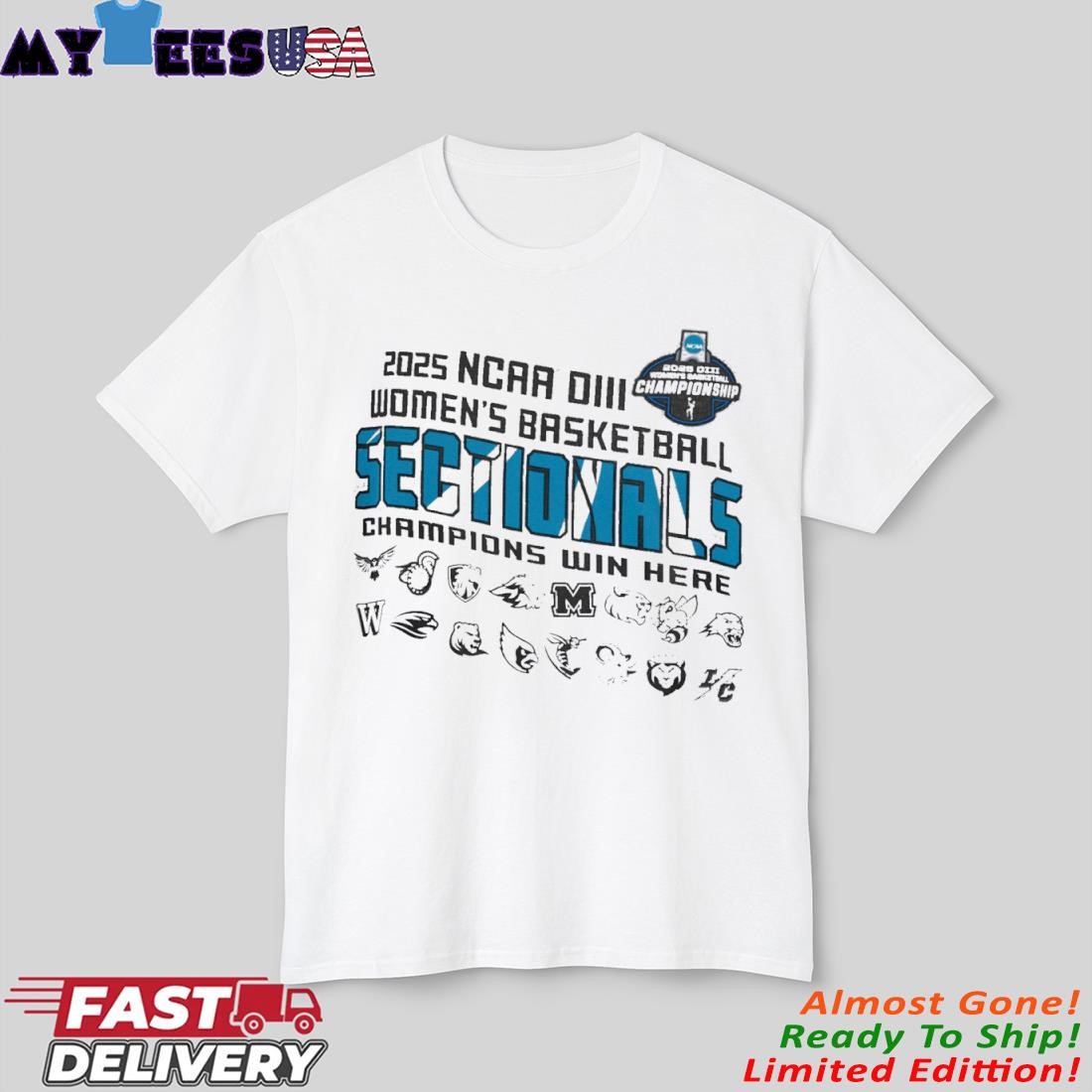 Official NCAA DIII Women's Basketball Sectionals 2025 T-Shirt