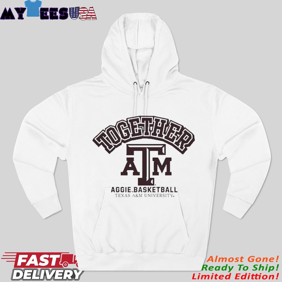 Official Texas A&M Aggies Basketball Together On-Court Pregame Hoodie
