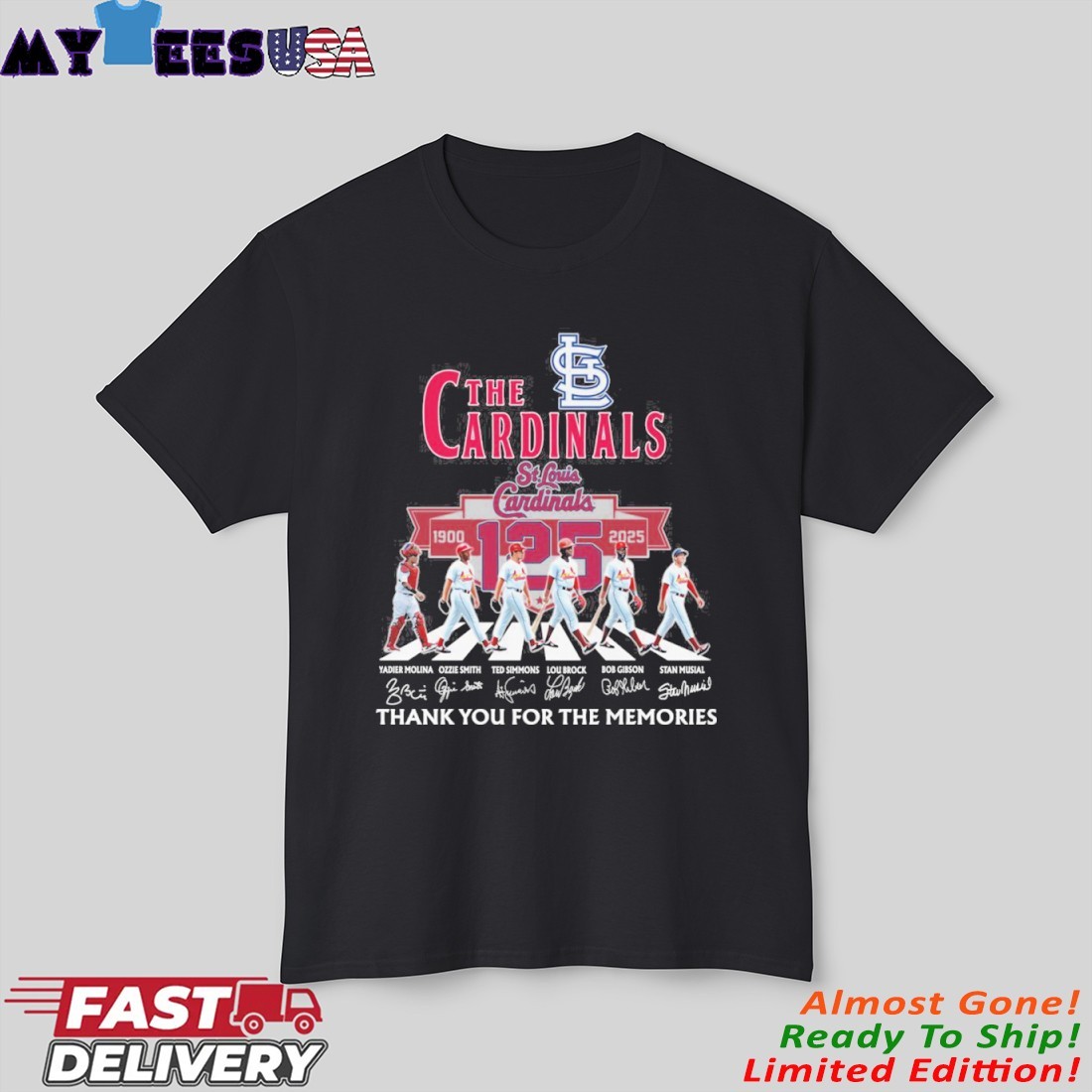 Official The St Louis Cardinals Abbey Road 125 Years 1900-2025 Signatures Shirt Official The St Louis Cardinals Abbey Road 125 Years 1900-2025 Signatures Shirt