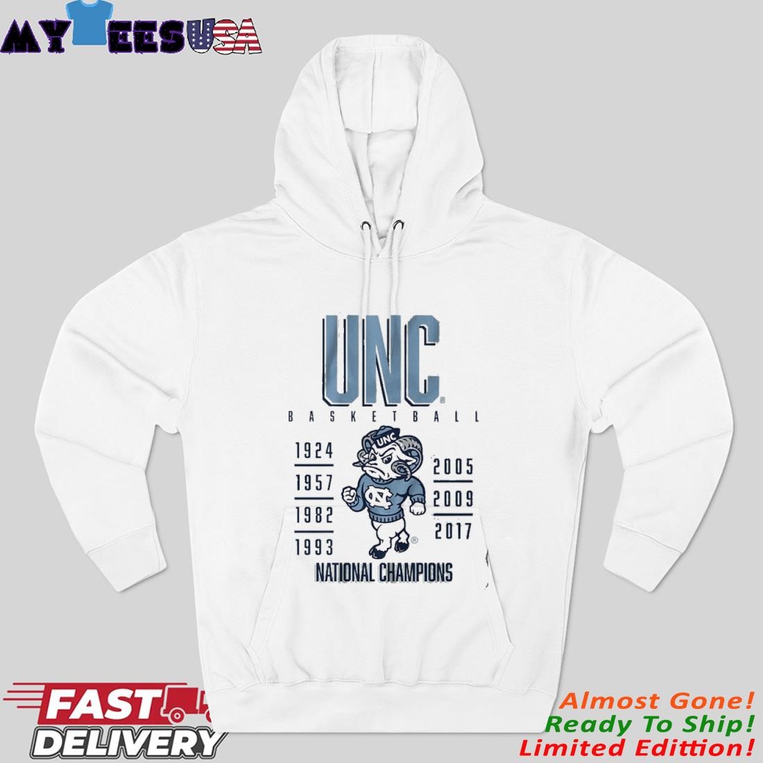 Official UNC Basketball National Champions Years Hoodie