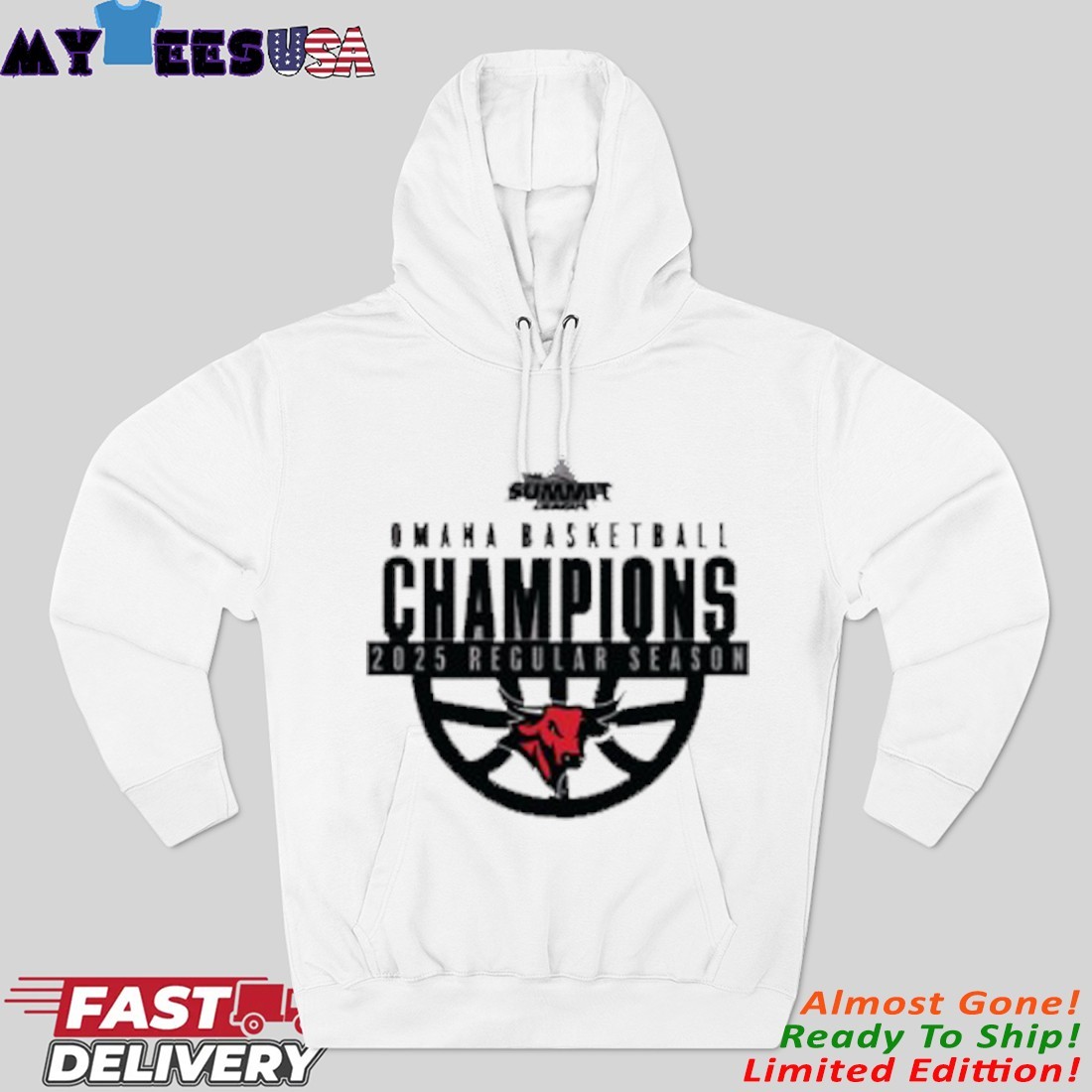 Official UNO Men's Basketball Summit League Champions Hoodie