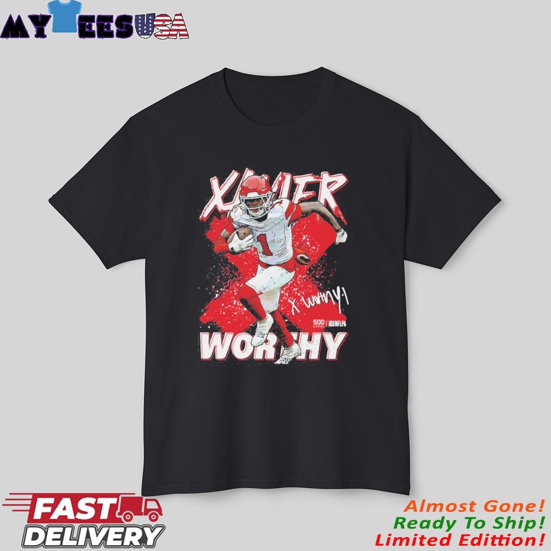 Official Xavier Worthy Kansas City Chiefs Cross shirt