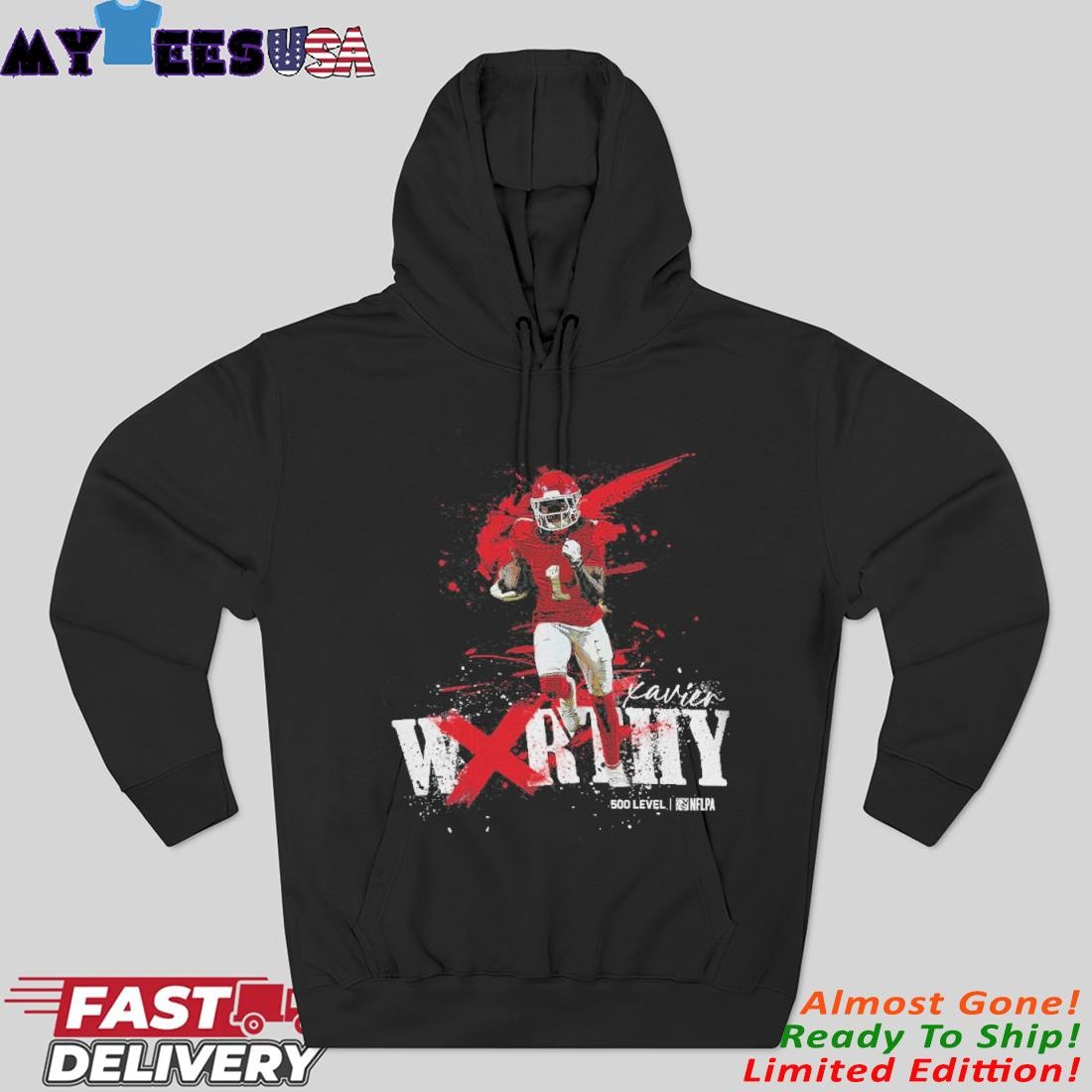 Official Xavier Worthy Kansas City Chiefs Splatter Hoodie