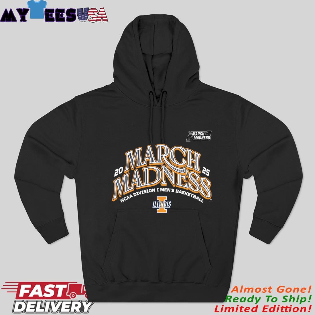 llinois Men's Basketball 2025 March Madness Bound Hoodie