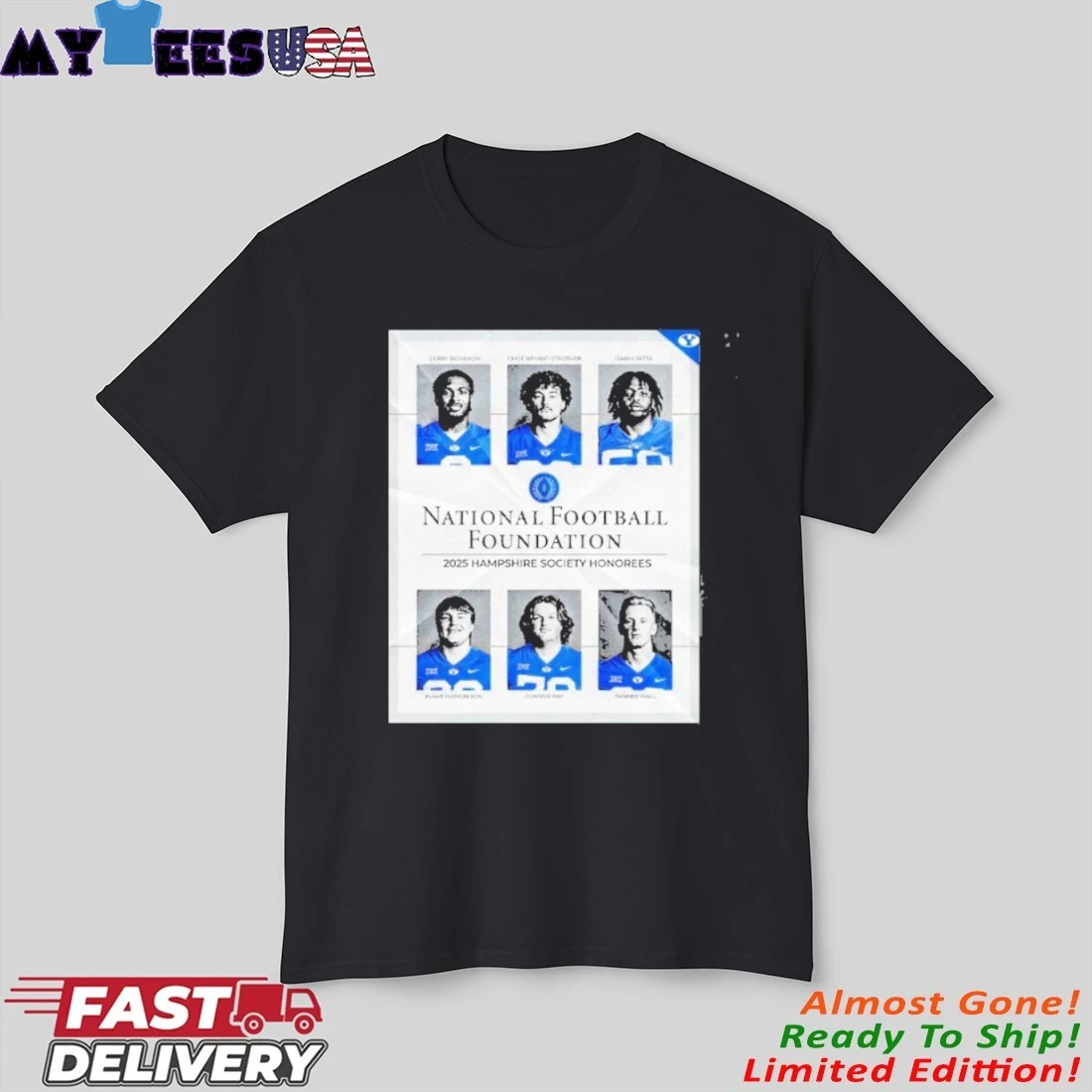 Byu Cougars National Football Foundation 2025 Hampshire Society Honorees Bohanon Bryant Strother Jatta Shirt
