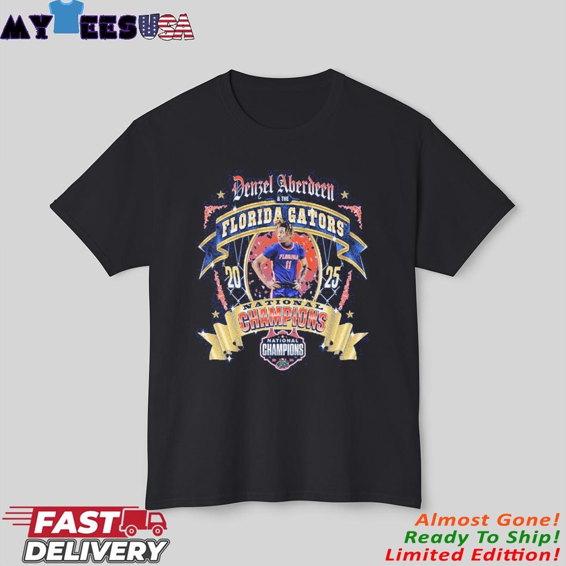 Denzel Aberdeen Florida Gators 2025 NCAA Men's Basketball National Champions T-Shirt