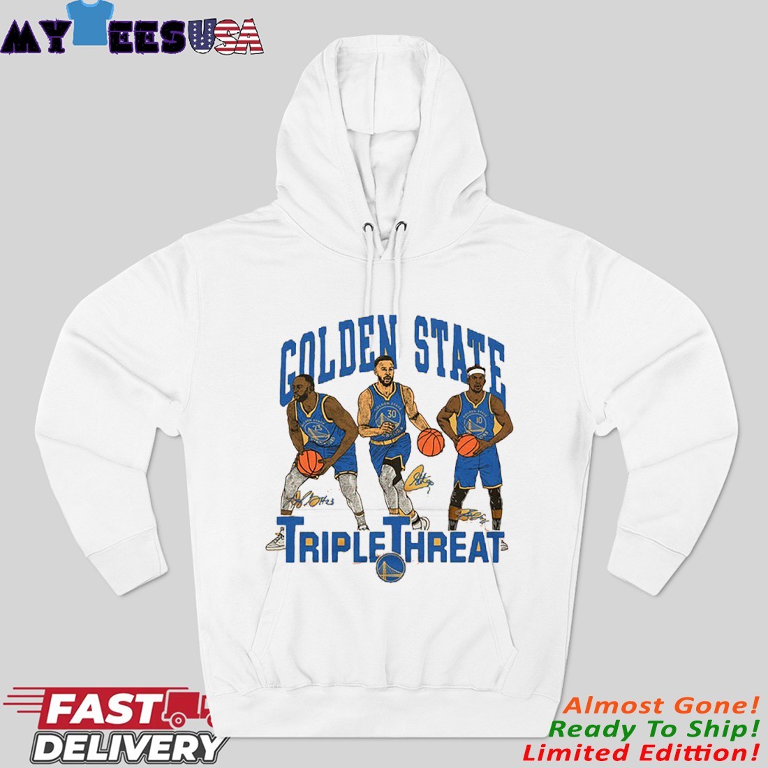 Golden State Warriors Triple Threat Green Curry Butler III Hoodie