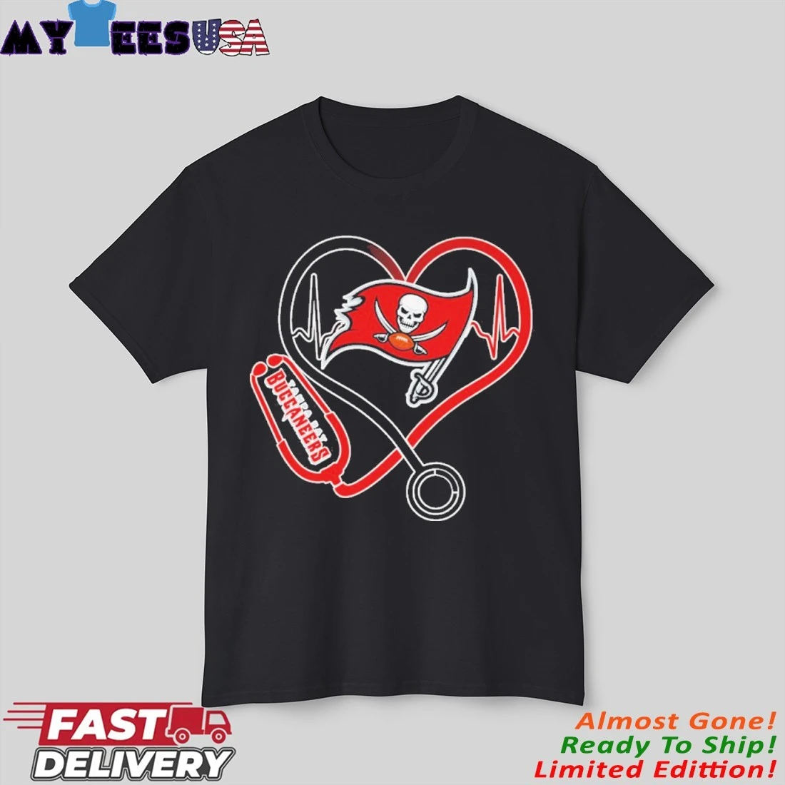 Official 2025 Tampa Bay Buccaneers Nurse Heart Shirt