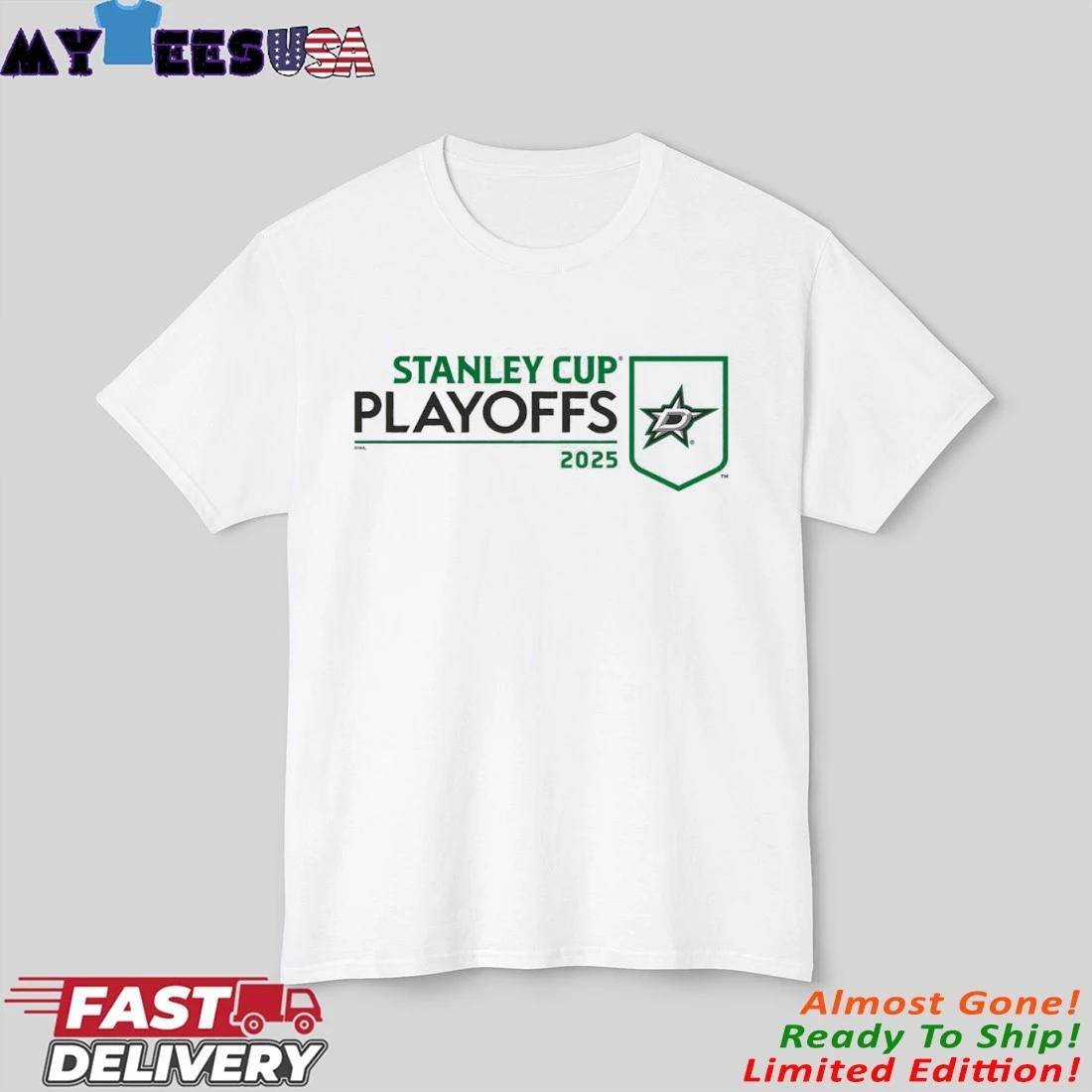 Official Dallas Stars 2025 NHL Stanley Cup Playoffs Logo T-Shirt