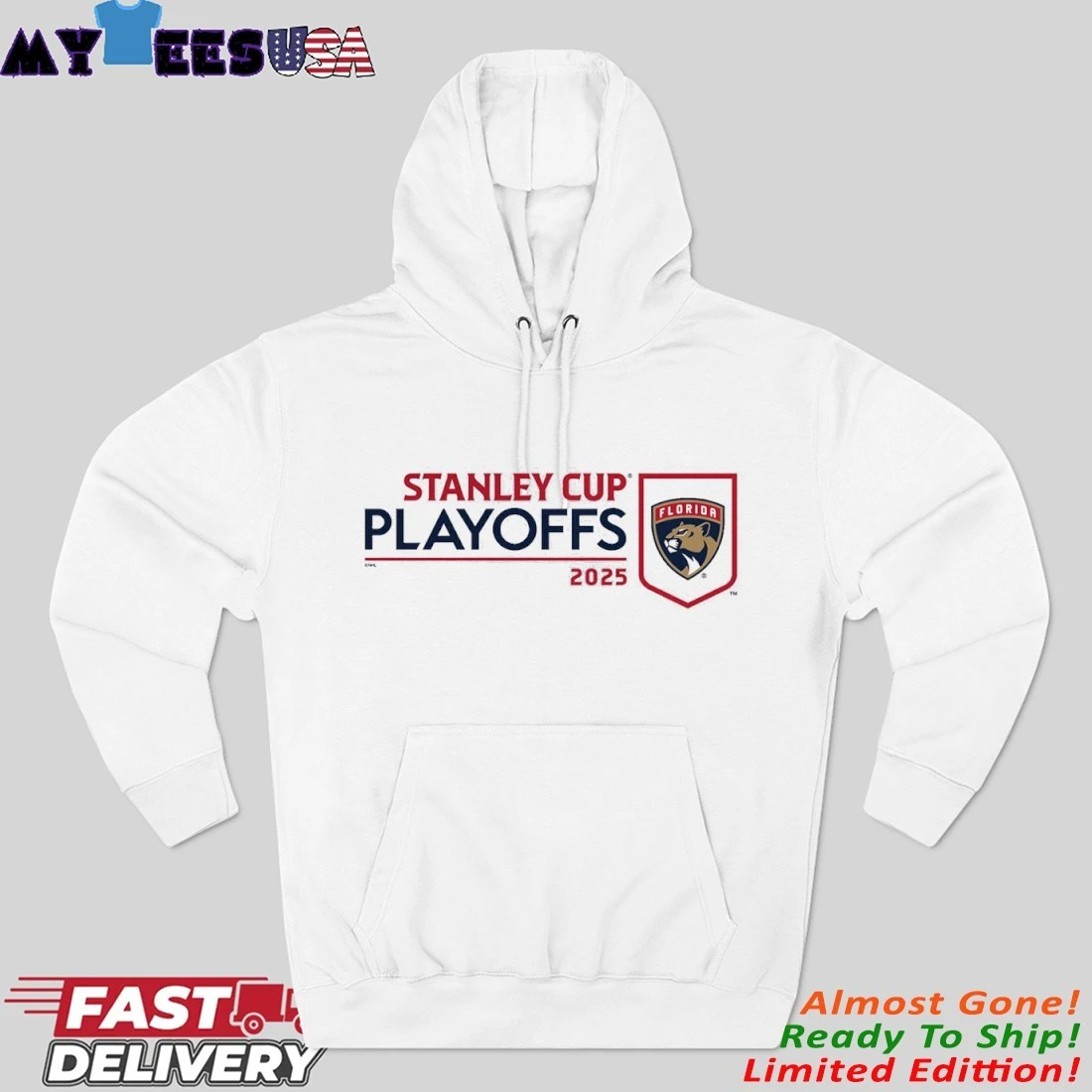 Official Florida Panthers 2025 NHL Stanley Cup Playoffs Logo Hoodie